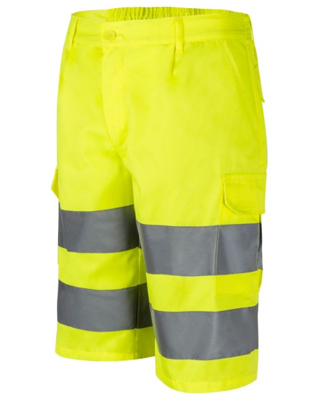 BERMUDA ALTA VISIBILIDAD. AMARILLO FLUOR S-3XL